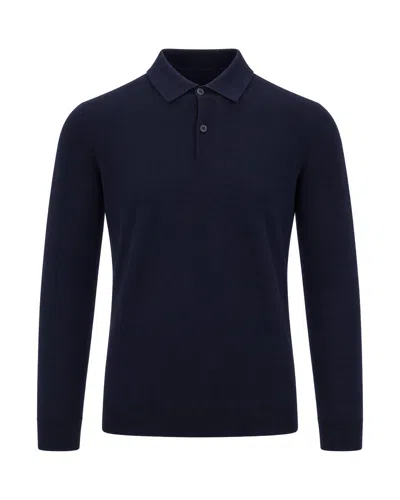 Ballantyne Long Sleeve Knit Polo Shirt In Multi