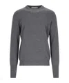 Ballantyne Basic Sweater In Gray Cashmere In Black