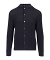 Ballantyne Rice Stitch Cotton Cardigan Knitwear Blue In Blue