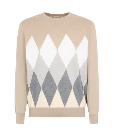 BALLANTYNE DIAMOND-PRINT JUMPER