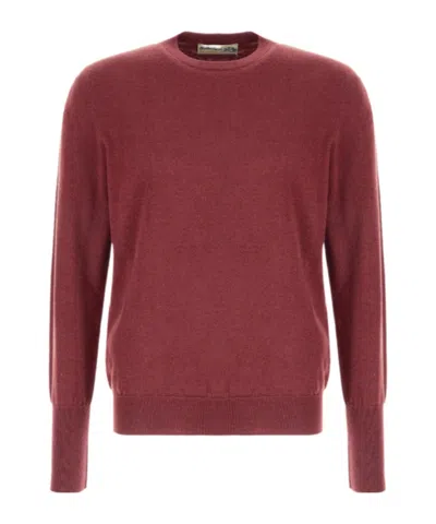Ballantyne Crew-neck Cashmere Sweater In Burgundy