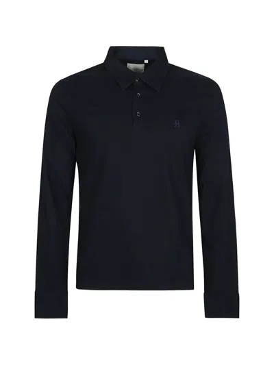Ballantyne Long-sleeved Polo Shirt In Blue