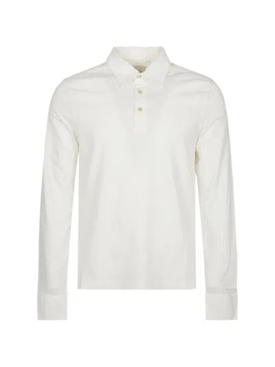 Ballantyne Long-sleeved Polo Shirt In White