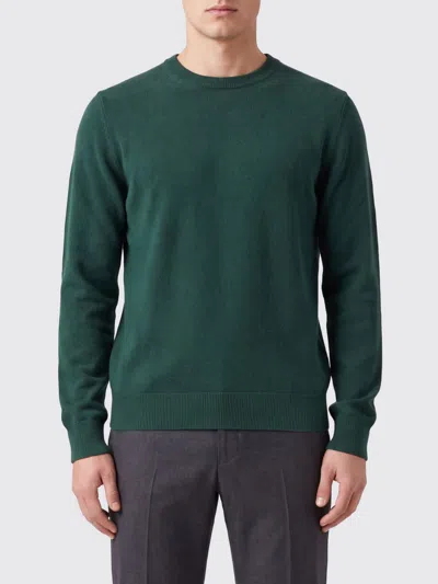 Ballantyne Long-sleeved Ribbed Crewneck Jumper In 100% Cashmere In Green