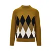 Ballantyne Lozenge Cashmere Crewneck Sweater In Green