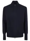 Ballantyne Black Zipped Cardigan With High Collar In Black
