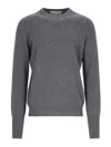 Ballantyne Long-sleeved Cashmere Jumper In Grey