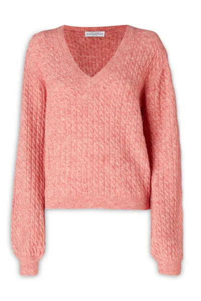 Ballantyne Cable Knit V-neck Sweater In 11106