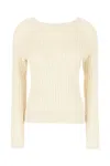 Ballantyne Knitwear Crew Neck Textured Knit In Yellow