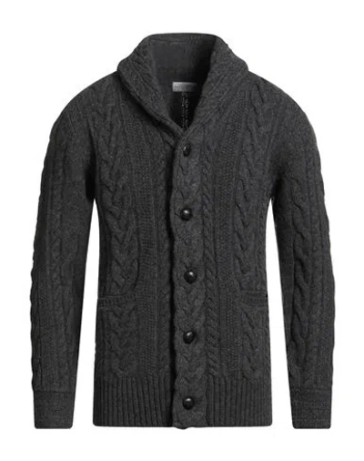 Ballantyne Man Cardigan Charcoal Size 36 Wool In Gray