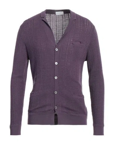 Ballantyne Man Cardigan Dark Purple Size 48 Wool