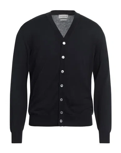 Ballantyne Man Cardigan Midnight Blue Size 40 Silk, Cotton In Black