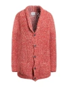 Ballantyne Man Cardigan Rust Size M Cotton, Polyamide In Red