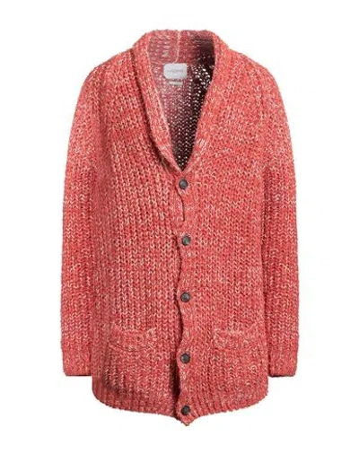 Ballantyne Man Cardigan Rust Size M Cotton, Polyamide In Red
