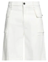 Ballantyne Man Denim Shorts White Size 34 Cotton, Elastane