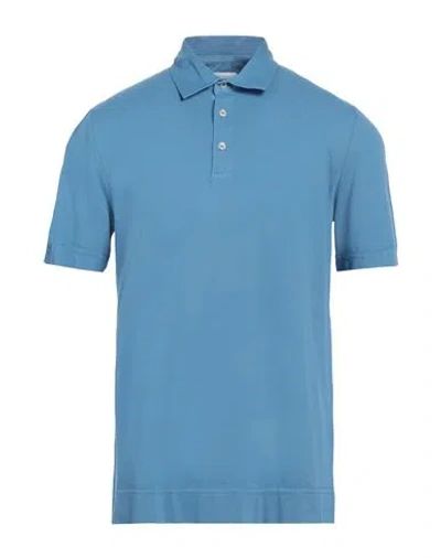 Ballantyne Man Polo Shirt Slate Blue Size Xxl Cotton