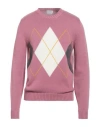 Ballantyne Man Sweater Antique Rose Size 40 Cotton In Pink