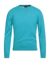 Ballantyne Man Sweater Azure Size 46 Cotton, Cashmere In Blue