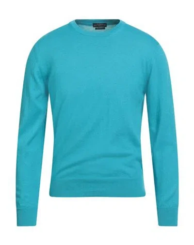 Ballantyne Man Sweater Azure Size 46 Cotton, Cashmere In Blue