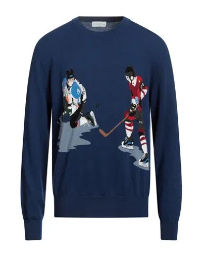 Ballantyne Man Sweater Blue Size 44 Cashmere