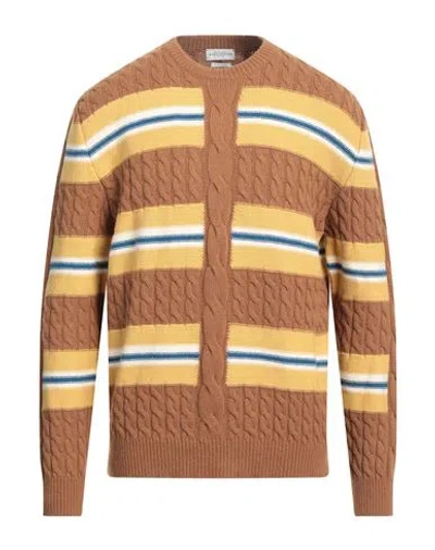 Ballantyne Man Sweater Camel Size 40 Wool, Cashmere In Beige