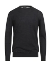 Ballantyne Man Sweater Charcoal Size 46 Cotton, Cashmere In Gray