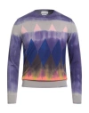 Ballantyne Man Sweater Dark Purple Size 44 Cotton, Cashmere In Multi
