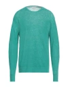 Ballantyne Man Sweater Emerald Green Size 42 Linen, Cotton In Green