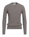 Ballantyne Man Sweater Khaki Size 38 Merino Wool In Gray