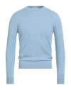 Ballantyne Man Sweater Light Blue Size 36 Cashmere