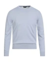 Ballantyne Man Sweater Light Blue Size 44 Cotton, Cashmere