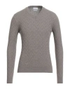 Ballantyne Man Sweater Light Brown Size 38 Merino Wool In Gray