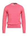 Ballantyne Man Sweater Magenta Size 46 Cotton, Cashmere In Purple