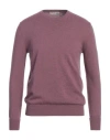 Ballantyne Man Sweater Mauve Size 38 Cashmere
