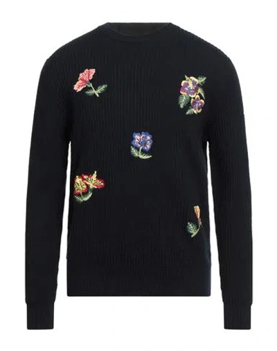 Ballantyne Man Sweater Midnight Blue Size 40 Cotton In Black