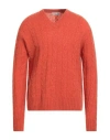 Ballantyne Man Sweater Orange Size 42 Wool In Orange