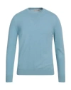 Ballantyne Man Sweater Pastel Blue Size 40 Cashmere In Blue