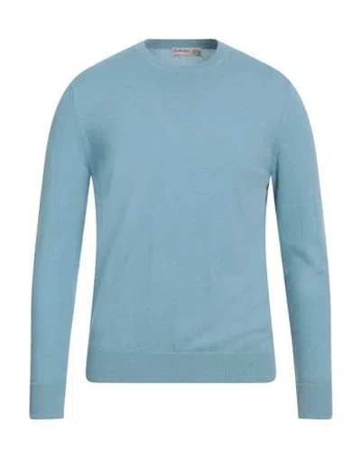 Ballantyne Man Sweater Pastel Blue Size 40 Cashmere