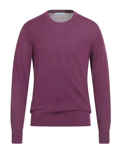Ballantyne Man Sweater Plum Size 40 Cotton In Purple