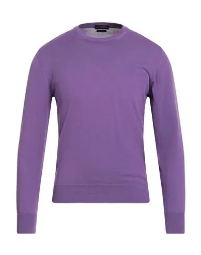 Ballantyne Man Sweater Purple Size 46 Cotton