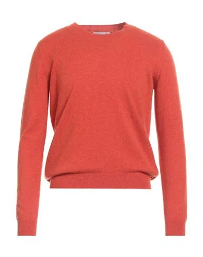 Ballantyne Man Sweater Rust Size 34 Cashmere In Red