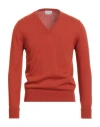 Ballantyne Man Sweater Rust Size 44 Cashmere In Orange
