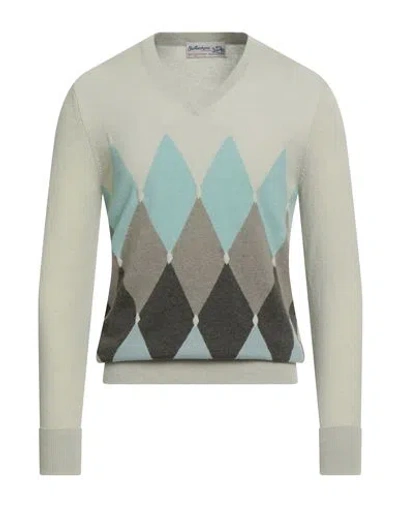 Ballantyne Man Sweater Sage Green Size 44 Cashmere
