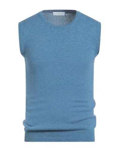 Ballantyne Man Sweater Slate Blue Size 34 Cashmere