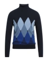 Ballantyne Man Turtleneck Navy Blue Size 42 Cashmere In Blue