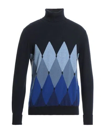Ballantyne Man Turtleneck Navy Blue Size 42 Cashmere In Navy Blue