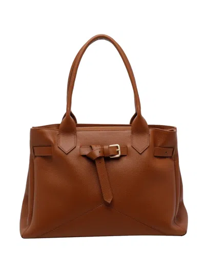 Ballantyne Medium Kate 993 Buckled Shoulder Bag In Brown