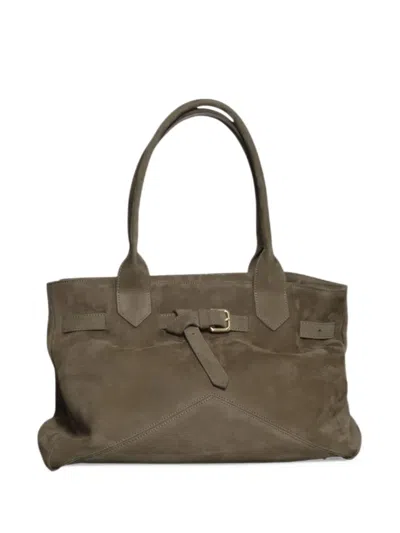 Ballantyne Medium Kate 993 Buckle-detail Leather Tote Bag In Brown