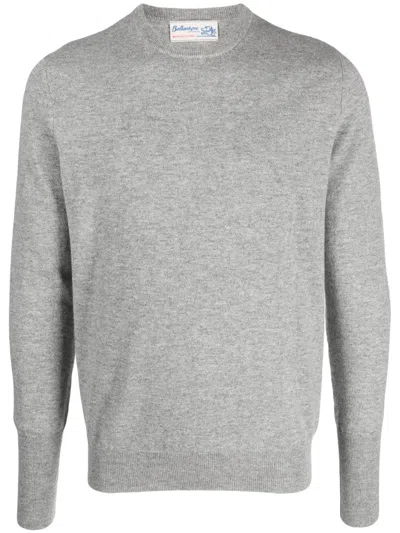 Ballantyne Mélange-effect Cashmere Jumper In Grey
