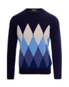 Ballantyne Argyle-pattern Sweater In Blue